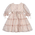 Marmellata Baby Girls 2-pc. 3/4 Sleeve Tie Sleeve A-Line Dress