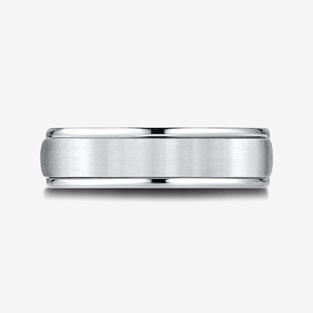 Mens 10K White Gold 6mm Band, 10, White