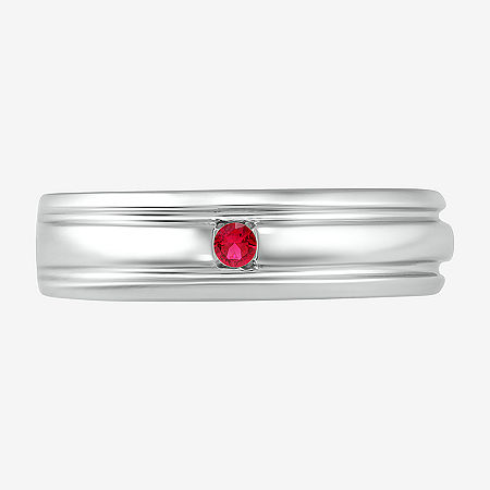 Mens Lab Created Red Ruby Sterling Silver Fashion Ring, 12, Ruby