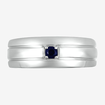 Mens Lab Created Blue Sapphire Sterling Silver Fashion Ring, 9