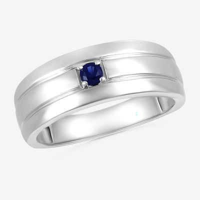 Men's Sapphire Ring in Sterling Silver