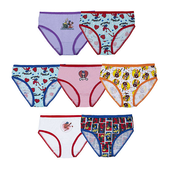 Miraculous Lady Bug Little & Big Girls 7 Pack Brief Panty