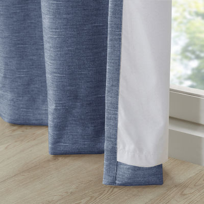 Madison Park Leighton Energy Saving 100% Blackout Grommet Top Set of 2 Curtain Panel