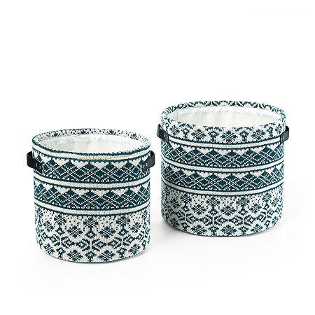 Baum 2-pc. Round Decorative Basket, One Size , Green