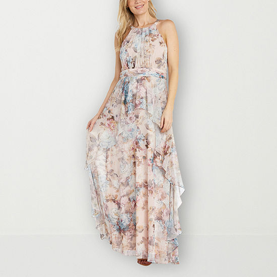 R & M Richards Floral Sleeveless Evening Gown, Color: Ecru - JCPenney