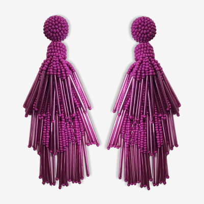 Bijoux Bar Seedbead Tassle Drop Earrings