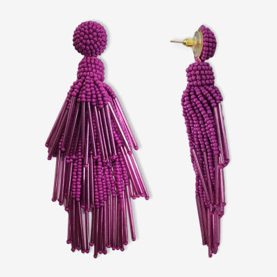 Bijoux Bar Seedbead Tassle Drop Earrings