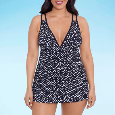 Trimshaper Womens Dots One Piece Swimsuit