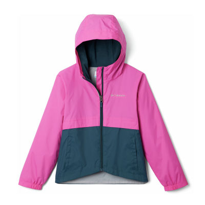 Lands' End Girls Waterproof Hooded Packable Rain Jacket