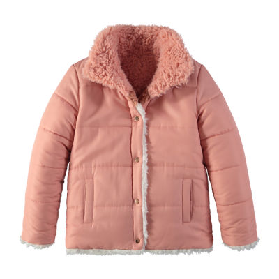 S Rothschild Little & Big Girls Reversible Heavyweight Faux Fur Coat