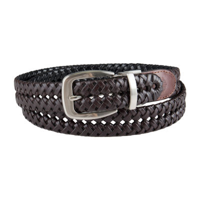 Dockers Mens Solid Braided Leather Belt