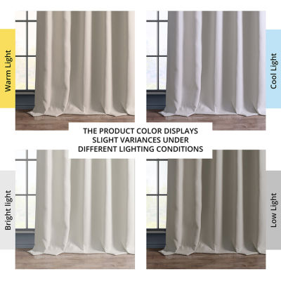 Exclusive Fabrics & Furnishing Faux Linen Light-Filtering Rod Pocket Back Tab Single Curtain Panel
