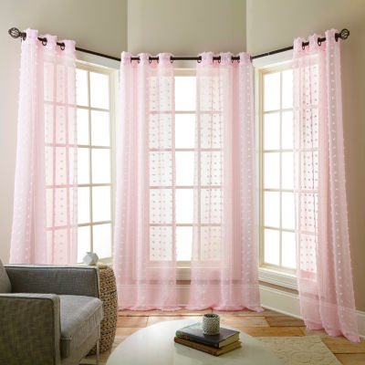 Stratford Park Olimpia Sheer Grommet Top Set of 4 Curtain Panel