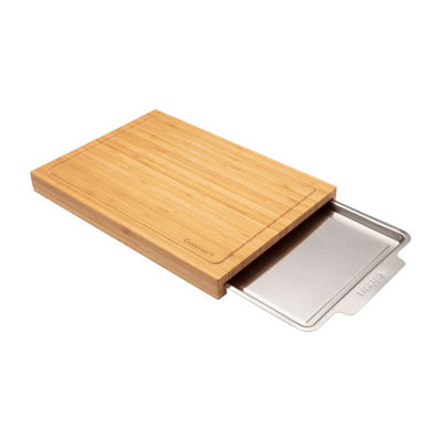 Cuisinart Bamboo Cutting Board Slide Out Tray Grill Set