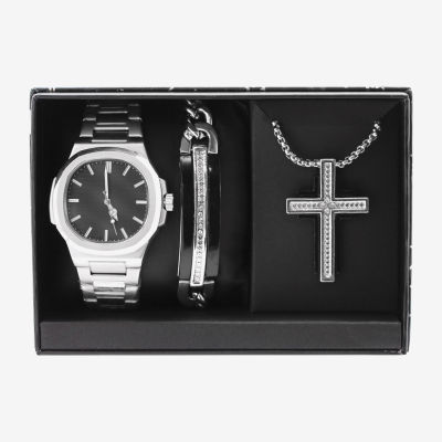 Geneva Mens Gray 3-pc. Watch Boxed Set Mac7142jc