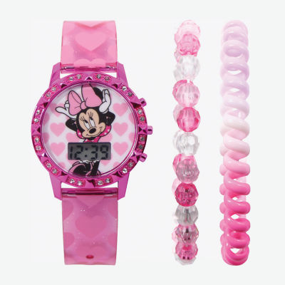 Disney Collection Minnie Mouse Girls Pink Strap Watch Mn40146jc