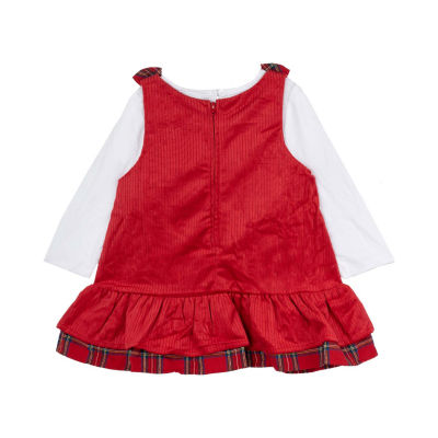 Rare Editions Reindeer Baby Girls Plaid 2-pc. Dress Set