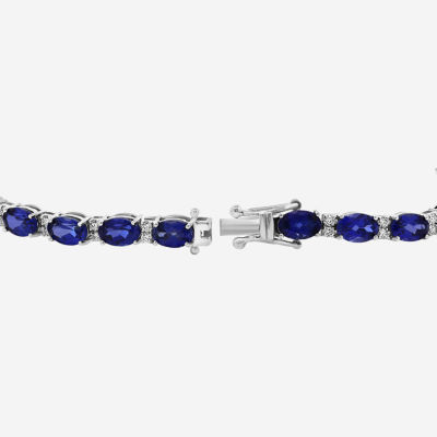 Effy  1/2 CT. T.W. Lab Created Blue Sapphire Sterling Silver 7 Inch Tennis Bracelet