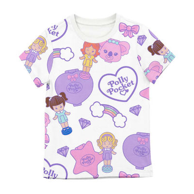 Little Girls Polly Pocket Round Neck Short Sleeve Graphic T-Shirt