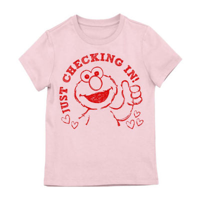 Little Girls Elmo Crew Neck Short Sleeve Graphic T-Shirt