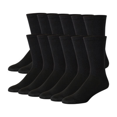 Hanes Ultimate 12 Pair Big and Tall Crew Socks Mens