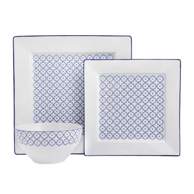 Porland Blue Passion Collection 12-pc. Porcelain Dinnerware Set