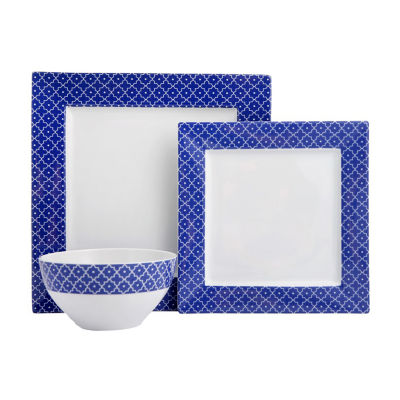 Porland Blue Passion Collection 12-pc. Porcelain Dinnerware Set