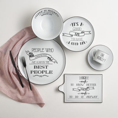 Porland Be Happy Collection 4-pc. Porcelain Appetizer Plate