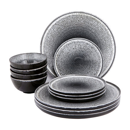 Porland Twilight Collection 12-pc. Porcelain Dinnerware Set, One Size, Gray