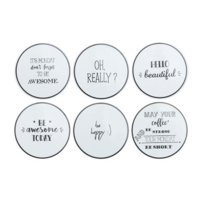 Porland Be Happy Collection 6-pc. Coasters