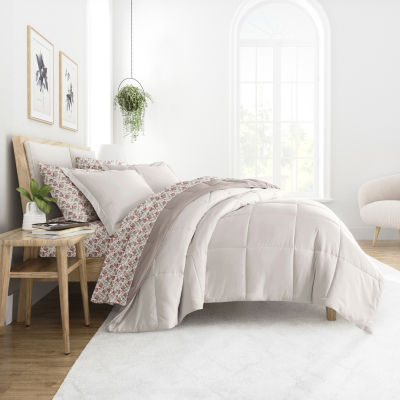 Casual Comfort Reversible Microfiber 7-pc. Down Alternative Complete Bedding Set with Sheets