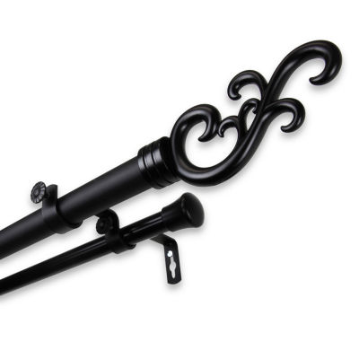 Rod Desyne Madeline 1" Adjustable Double Curtain Rod