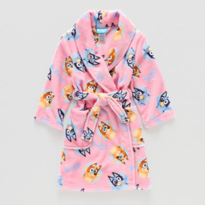 Toddler Girls Mid Length Long Sleeve Bluey Robe