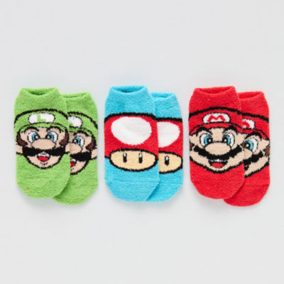 Little & Big Boys 3 Pair Super Mario Low Cut Socks