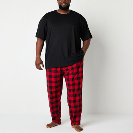 St. John's Bay Mens Big and Tall Crew Neck Short Sleeve 2-pc. Pant Pajama Set, 4x-large, Red