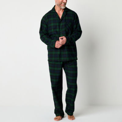St. John's Bay Mens Flannel Long Sleeve 2-pc. Pajama Sets