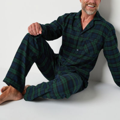 St. John's Bay Mens Flannel Long Sleeve 2-pc. Pajama Sets