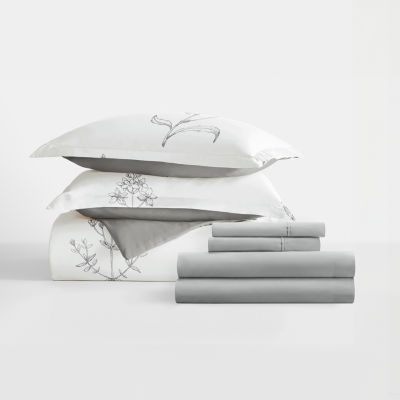 Casual Comfort Patterned Down Alternative Complete Bedding Set with Sheets