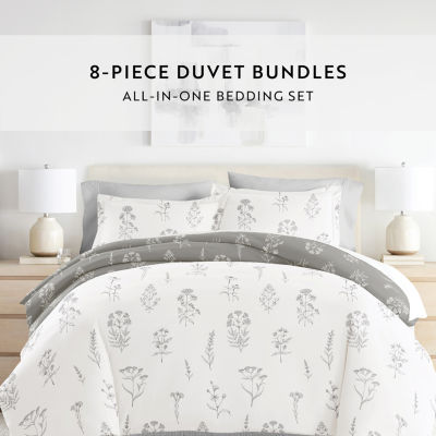 Casual Comfort Patterned Down Alternative Complete Bedding Set with Sheets