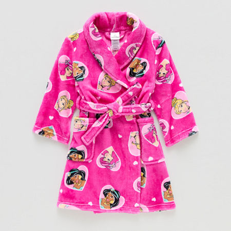 Disney Collection Toddler Girls Knee Length Long Sleeve Princess Robe, 2t, Pink