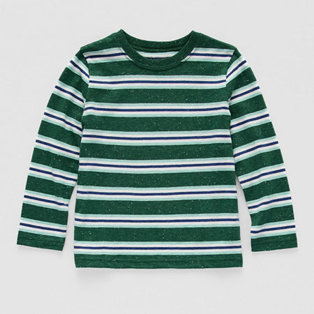 Okie Dokie Toddler & Little Boys Crew Neck Long Sleeve T-Shirt, 12 Months, Green