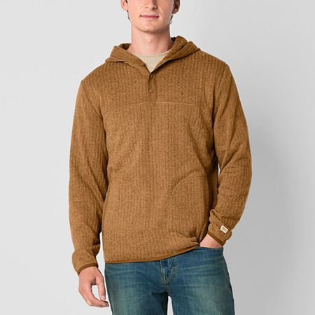 Frye and Co. Mens Hooded Long Sleeve Pullover Sweater, X-large, Brown