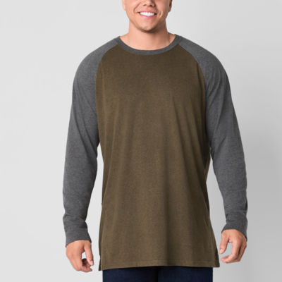 mutual weave Waffle Baseball Big and Tall Mens Crew Neck Long Sleeve T-Shirt