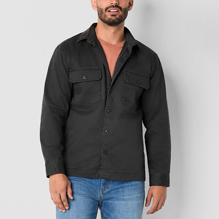 Mutual Weave Mens Shirt Jacket, Small, Black