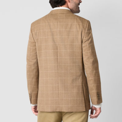 Stafford Mens Plaid Classic Fit Sport Coat