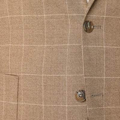 Stafford Mens Plaid Classic Fit Sport Coat