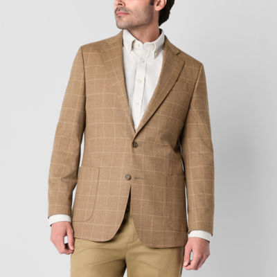 Stafford Mens Plaid Classic Fit Sport Coat