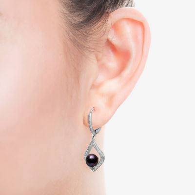Cultured Freshwater Pearl Sterling Silver Drop Earrings