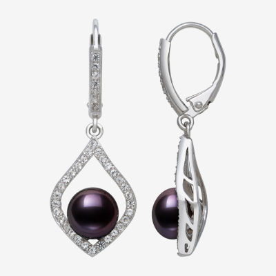 Cultured Freshwater Pearl Sterling Silver Drop Earrings