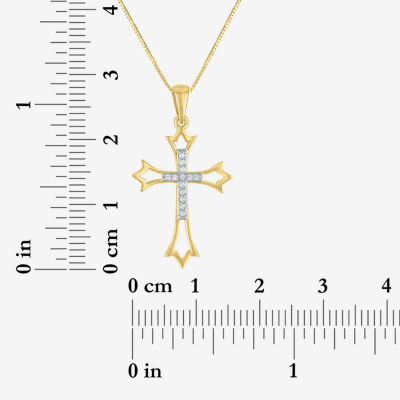 Women's Diamond-Accent 10K Gold Cross Pendant Necklace